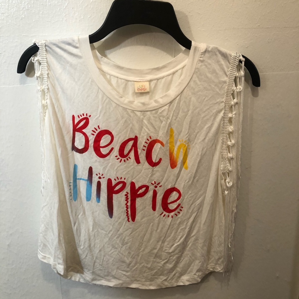 🌸Beach Tee Crop Top (never worn)